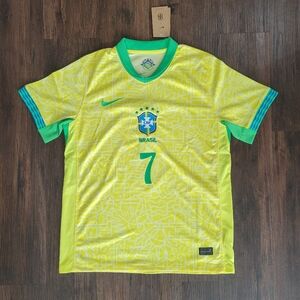 Vinicius Junior Brazil National Team New Men's Nike Yellow Soccer Jersey